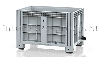 Контейнер iBox сплошной на ножках с краном серый в Балаково