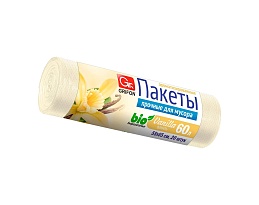 Мешки для мусора 60 л, ароматизированные, Ваниль, бежевые, в рулоне 20 шт., ПНД, 9 мкм, 650х550 мм, GRIFON Aroma, 101-023 V в Балаково