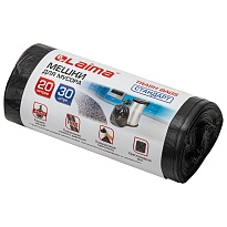 Мешки для мусора 20 л, черные, в рулоне 30 шт., ПНД, 8 мкм, 500х450 мм, LAIMA, 601376 в Балаково