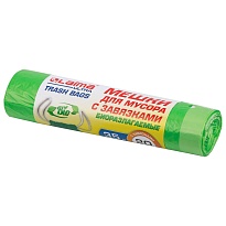 Мешки для мусора 35 л, биоразлагаемые с завязками, зеленые, в рулоне 20 шт., ПНД, 14 мкм, 600х500 мм, LAIMA ULTRA, 607688 в Балаково Мешки для мусора 35 л, биоразлагаемые с завязками, зеленые, в рулоне 20 шт., ПНД, 14 мкм, 600х500 мм, LAIMA ULTRA, 607688 в Балаково