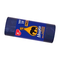 Мешки для мусора 160 л, синие, рулон 10 шт., ПВД, 35 мкм, 1100х900 мм, Уфа Пак, МВ1755 (МВ 160-10ср) в Балаково