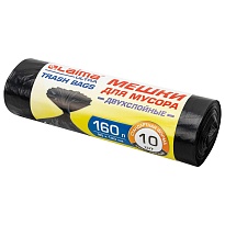 Мешки для мусора 160 л, черные, в рулоне 10 шт., ПВД, 30 мкм, 1200х900 мм, LAIMA ULTRA, 607694 в Балаково