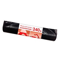 Мешки для мусора 240 л, черные, в рулоне 10 шт., ПВД 100 мкм, 1350х900 мм, Концепция Быта, 603887 в Балаково