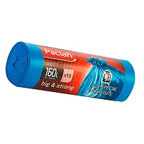 Мешки для мусора 160 л, синие, в рулоне 10 шт., ПВД, 21 мкм, 1200х870 мм, PACLAN Big&Strong, 604075 в Балаково