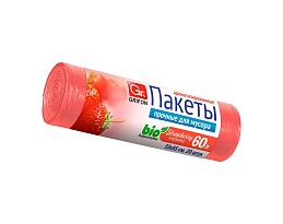 Мешки для мусора 60 л, ароматизированные, Клубника, красные, в рулоне 20 шт., ПНД, 9 мкм, 650х550 мм, GRIFON Aroma, 101-023 K в Балаково
