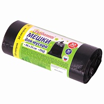 Мешки для мусора 30 л, черные, в рулоне 30 шт., ПНД, 7 мкм, 550х480 мм, Любаша, 608089 в Балаково