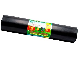 Мешки для мусора 280 л, ароматизированные, черные, в рулоне 10 шт., ПВД 110 мкм, 1400х930 мм, Добрыня, Dob28010black в Балаково