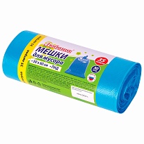Мешки для мусора 35 л, синие, в рулоне 30 шт., ПНД, 10 мкм, 600х500 мм, Любаша, 608091 в Балаково