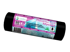 Мешки для мусора 60 л, черные, в рулоне 20 шт., ПНД, 7 мкм, 700х600 мм, MIRPACK Classik, 602050 в Балаково