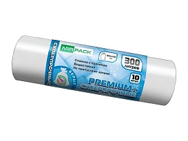Мешки для мусора 300 л, белые, в рулоне 10 шт., ПВД 70 мкм, 1400х1000 мм, PREMIUM+, 300101602 в Балаково Мешки для мусора 300 л, белые, в рулоне 10 шт., ПВД 70 мкм, 1400х1000 мм, PREMIUM+, 300101602 в Балаково