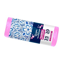 Мешки для мусора 35 л, с ушками, розовые, в рулоне 20 шт., ПНД, 12 мкм, 655х500 мм, Узоры Чистоты, МУ3469 (МСУ-35роз) в Балаково