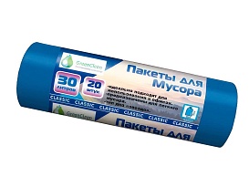 Мешки для мусора 30 л, синие, в рулоне 20 шт., ПНД, 7 мкм, 600х500 мм, MIRPACK Classik, 302041 в Балаково Мешки для мусора 30 л, синие, в рулоне 20 шт., ПНД, 7 мкм, 600х500 мм, MIRPACK Classik, 302041 в Балаково
