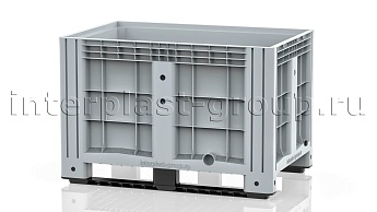 Контейнер iBox сплошной на полозьях с пробкой 1 дюйм серый в Балаково
