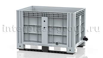 Контейнер iBox сплошной на полозьях с краном серый в Балаково