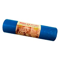 Мешки для мусора 100 л, с завязками, синие, в рулоне 10 шт., ПВД, 40 мкм, 840х670 мм, Концепция Быта Vitalux, 604933 в Балаково